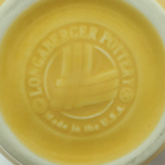 Longaberger Pottery Woven Traditions Butternut Mug Yellow Gold Coffee Cup - Picture 8 of 8